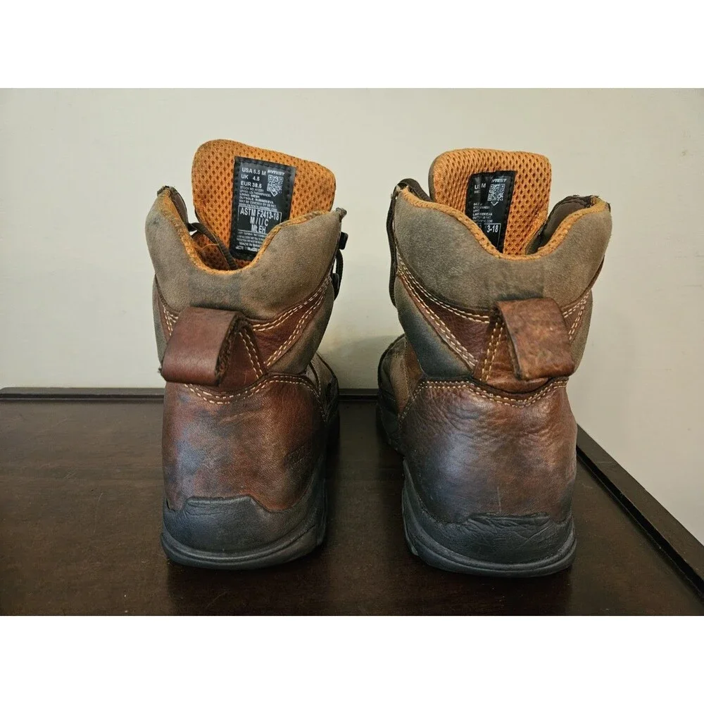 Hytest Apex Mens Size 6 Womens 7.5 Boots Brown Leather Composite Toe Waterproof